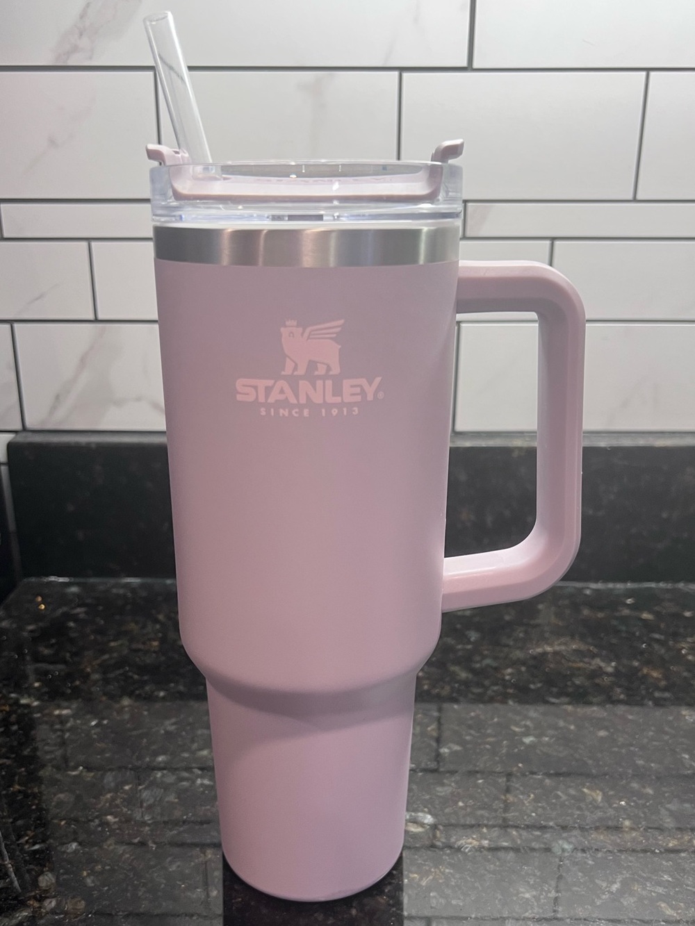 Stanley Lavender Travel Tumbler with Handle and Straw